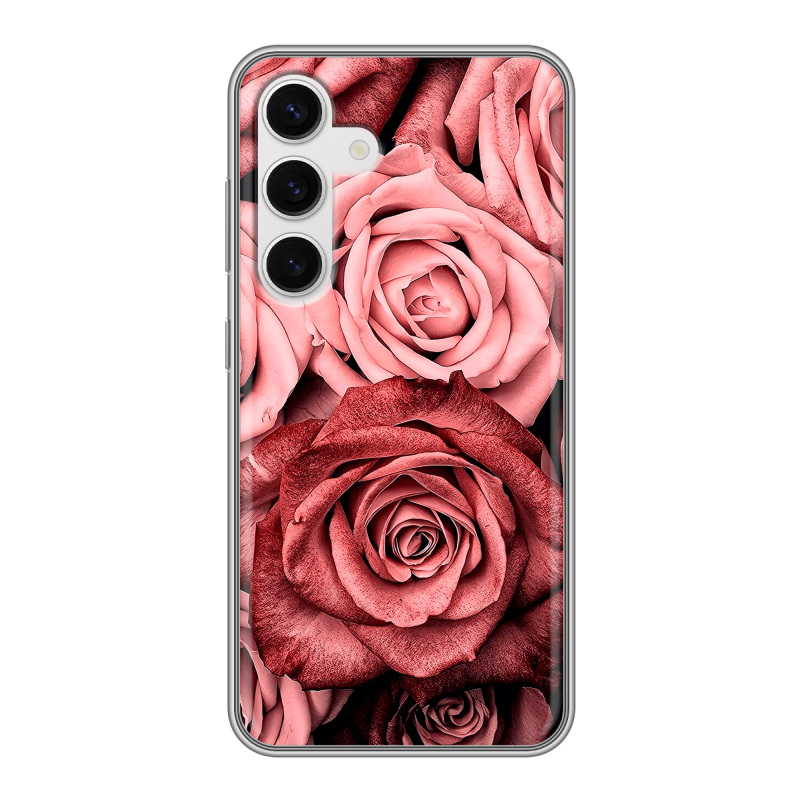 Силиконовый чехол на Samsung Galaxy S24 с принтом Цветы розы Силиконовый чехол на Samsung Galaxy S24 с принтом Цветы розы