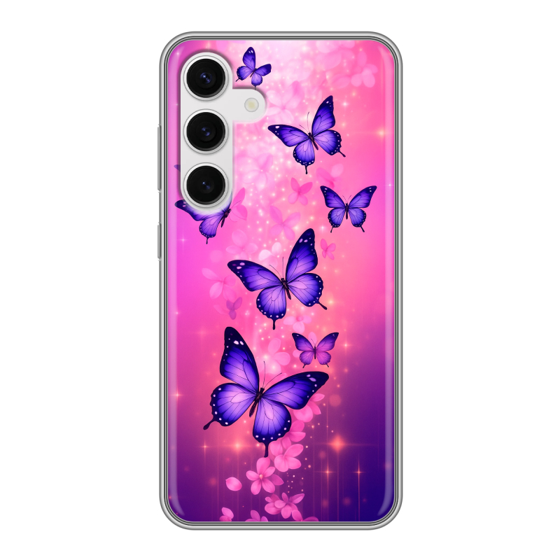 Силиконовый чехол на Samsung Galaxy S24 с принтом Бабочки Силиконовый чехол на Samsung Galaxy S24 с принтом Бабочки