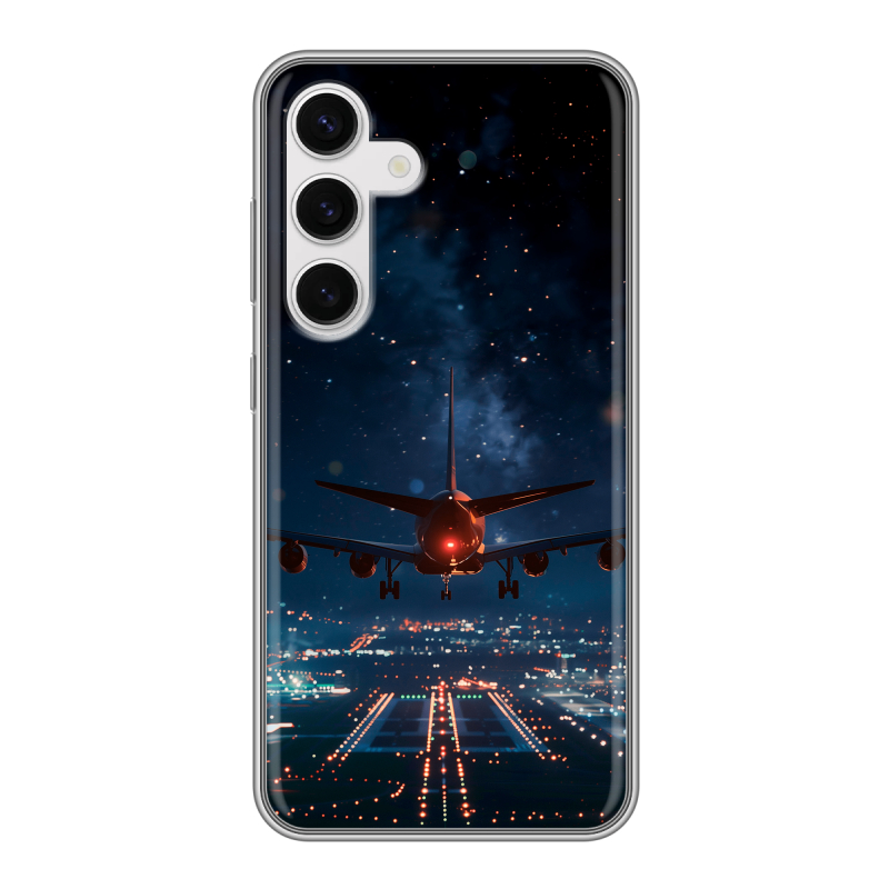 Силиконовый чехол на Samsung Galaxy S24 с принтом самолет Силиконовый чехол на Samsung Galaxy S24 с принтом самолет