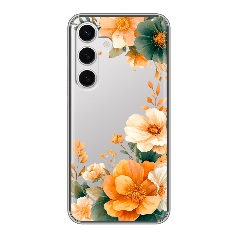Силиконовый чехол на Samsung Galaxy S24 с принтом Цветы принт Силиконовый чехол на Samsung Galaxy S24 с принтом Цветы принт