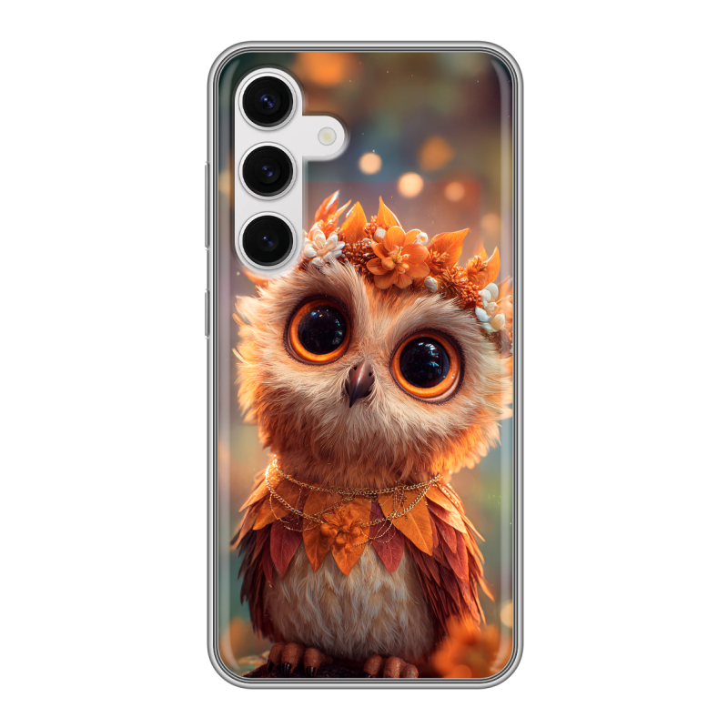 Силиконовый чехол на Samsung Galaxy S24 с принтом Милая сова Силиконовый чехол на Samsung Galaxy S24 с принтом Милая сова