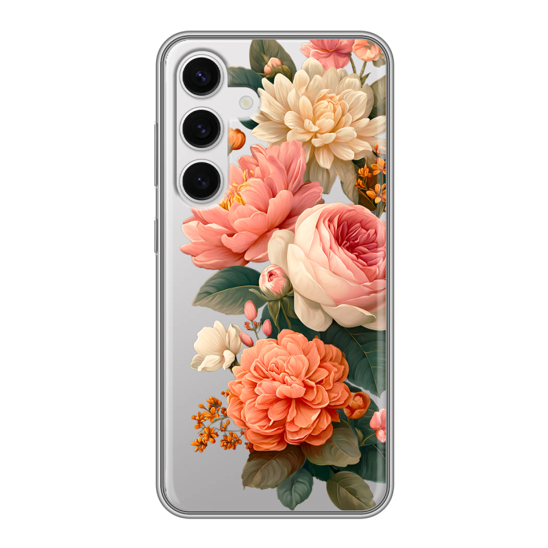 Силиконовый чехол на Samsung Galaxy S24 с принтом цветы Силиконовый чехол на Samsung Galaxy S24 с принтом цветы