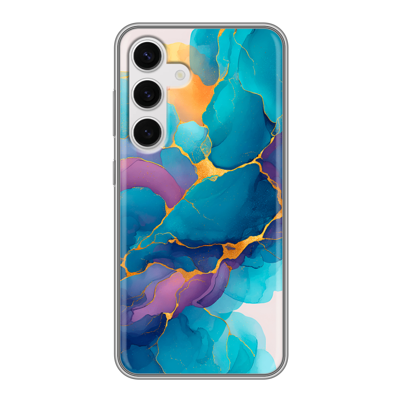 Силиконовый чехол на Samsung Galaxy S24 с принтом Мрамор блестки Силиконовый чехол на Samsung Galaxy S24 с принтом Мрамор блестки