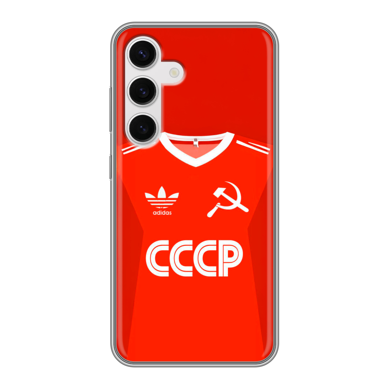 Силиконовый чехол на Samsung Galaxy S24 с принтом Флаг Герб СССР Силиконовый чехол на Samsung Galaxy S24 с принтом Флаг Герб СССР