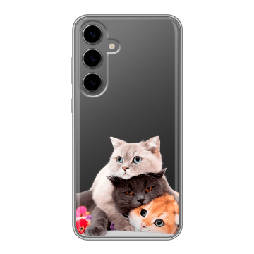 Силиконовый чехол на Samsung Galaxy S24 Plus с принтом Кошки Силиконовый чехол на Samsung Galaxy S24 Plus с принтом Кошки