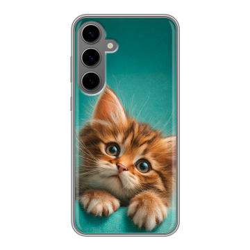 Силиконовый чехол на Samsung Galaxy S24 Plus с принтом котенок Силиконовый чехол на Samsung Galaxy S24 Plus с принтом котенок