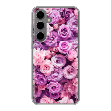 Силиконовый чехол на Samsung Galaxy S24 Plus с принтом лавандовые розы Силиконовый чехол на Samsung Galaxy S24 Plus с принтом лавандовые розы
