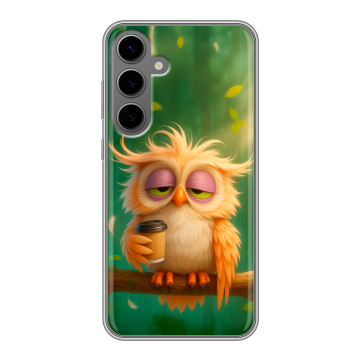 Силиконовый чехол на Samsung Galaxy S24 Plus с принтом сова