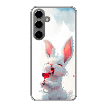 Силиконовый чехол на Samsung Galaxy S24 Plus с принтом кролик зайчик Силиконовый чехол на Samsung Galaxy S24 Plus с принтом кролик зайчик