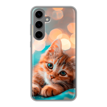 Силиконовый чехол на Samsung Galaxy S24 Plus с принтом котик Силиконовый чехол на Samsung Galaxy S24 Plus с принтом котик