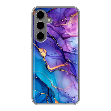 Силиконовый чехол на Samsung Galaxy S24 Plus с принтом синий мрамор Силиконовый чехол на Samsung Galaxy S24 Plus с принтом синий мрамор