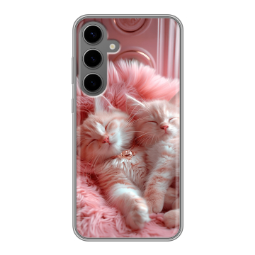 Силиконовый чехол на Samsung Galaxy S24 Plus с принтом котята котики