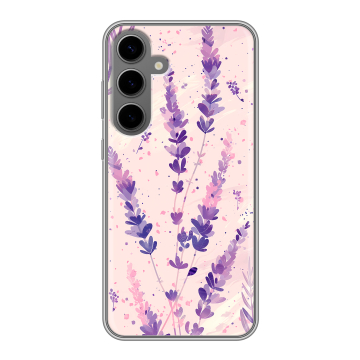 Силиконовый чехол на Samsung Galaxy S24 Plus с принтом цветы лаванда Силиконовый чехол на Samsung Galaxy S24 Plus с принтом цветы лаванда