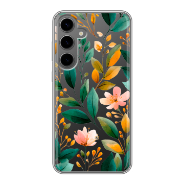 Силиконовый чехол на Samsung Galaxy S24 Plus с принтом Цветы паттерн Силиконовый чехол на Samsung Galaxy S24 Plus с принтом Цветы паттерн