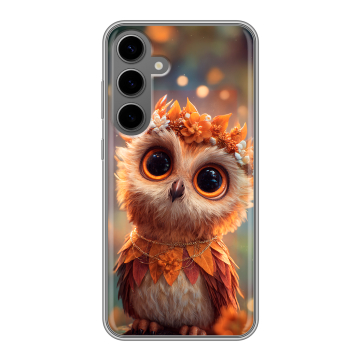 Силиконовый чехол на Samsung Galaxy S24 Plus с принтом Милая сова Силиконовый чехол на Samsung Galaxy S24 Plus с принтом Милая сова