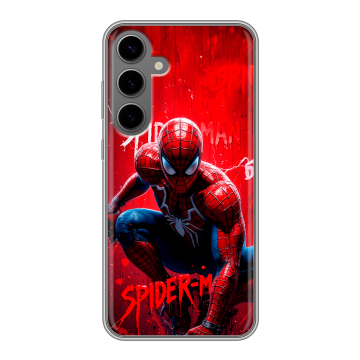 Силиконовый чехол на Samsung Galaxy S24 Plus с принтом Spiderman Человек паук