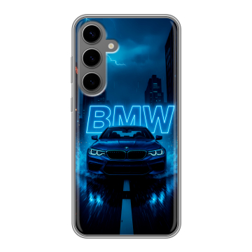 Силиконовый чехол на Samsung Galaxy S24 Plus с принтом BMW БМВ