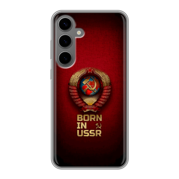 Силиконовый чехол на Samsung Galaxy S24 Plus с принтом Флаг Герб СССР Силиконовый чехол на Samsung Galaxy S24 Plus с принтом Флаг Герб СССР
