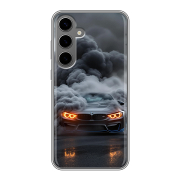Силиконовый чехол на Samsung Galaxy S24 Plus с принтом BMW БМВ