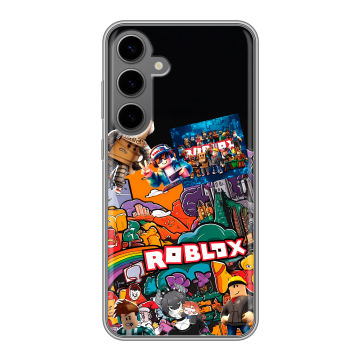 Силиконовый чехол на Samsung Galaxy S24 Plus с принтом Roblox Роблокс
