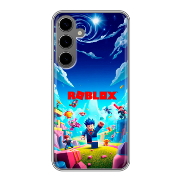 Силиконовый чехол на Samsung Galaxy S24 Plus с принтом Roblox Роблокс