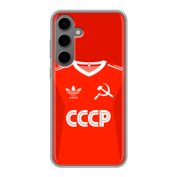 Силиконовый чехол на Samsung Galaxy S24 Plus с принтом Флаг Герб СССР Силиконовый чехол на Samsung Galaxy S24 Plus с принтом Флаг Герб СССР