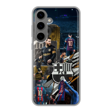 Силиконовый чехол на Samsung Galaxy S24 Plus с принтом Messi Barcelona