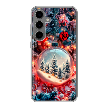 Силиконовый чехол на Samsung Galaxy S24 Plus с принтом Новый год Силиконовый чехол на Samsung Galaxy S24 Plus с принтом Новый год