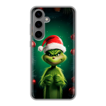 Силиконовый чехол на Samsung Galaxy S24 Plus с принтом Гринч Новый год Рождество Силиконовый чехол на Samsung Galaxy S24 Plus с принтом Гринч Новый год Рождество