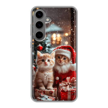 Силиконовый чехол на Samsung Galaxy S24 Plus с принтом Новый год Силиконовый чехол на Samsung Galaxy S24 Plus с принтом Новый год
