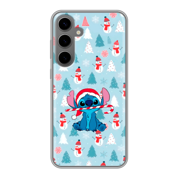 Силиконовый чехол на Samsung Galaxy S24 Plus с принтом Стич Новый год Силиконовый чехол на Samsung Galaxy S24 Plus с принтом Стич Новый год