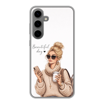 Силиконовый чехол на Samsung Galaxy S24 Plus с принтом женский Силиконовый чехол на Samsung Galaxy S24 Plus с принтом женский
