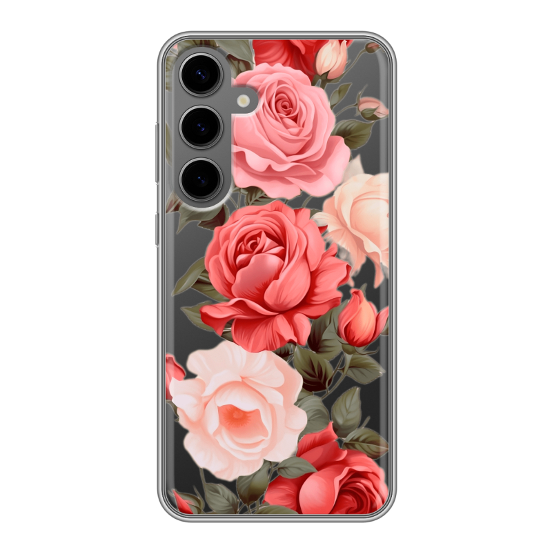 Силиконовый чехол на Samsung Galaxy S24 Plus с принтом Розы Силиконовый чехол на Samsung Galaxy S24 Plus с принтом Розы