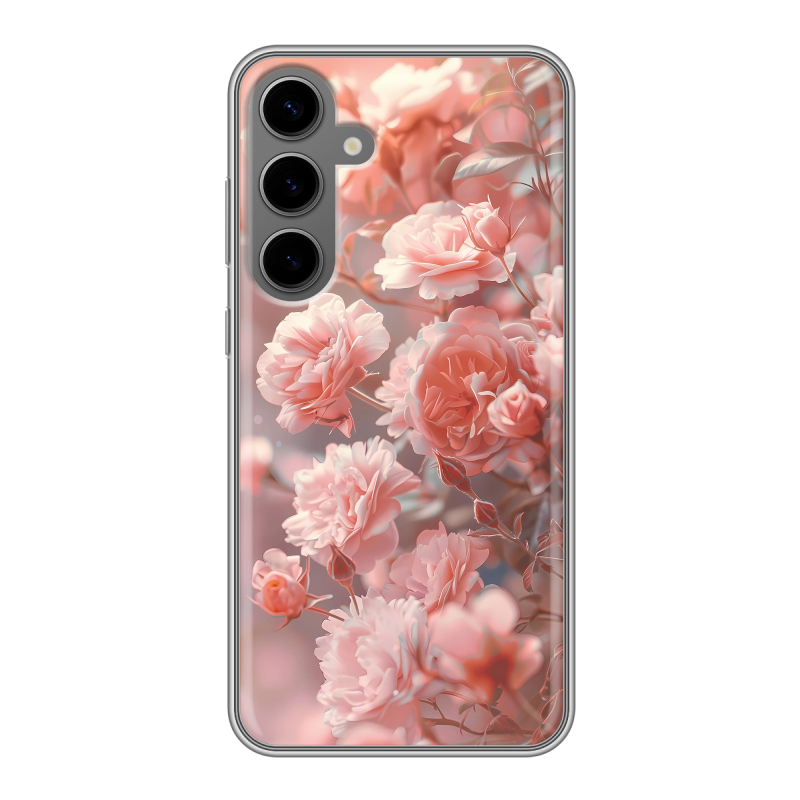 Силиконовый чехол на Samsung Galaxy S24 Plus с принтом Розовые розы Силиконовый чехол на Samsung Galaxy S24 Plus с принтом Розовые розы