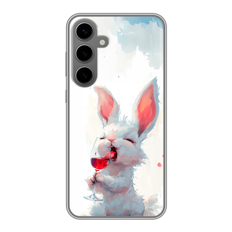 Силиконовый чехол на Samsung Galaxy S24 Plus с принтом кролик зайчик Силиконовый чехол на Samsung Galaxy S24 Plus с принтом кролик зайчик