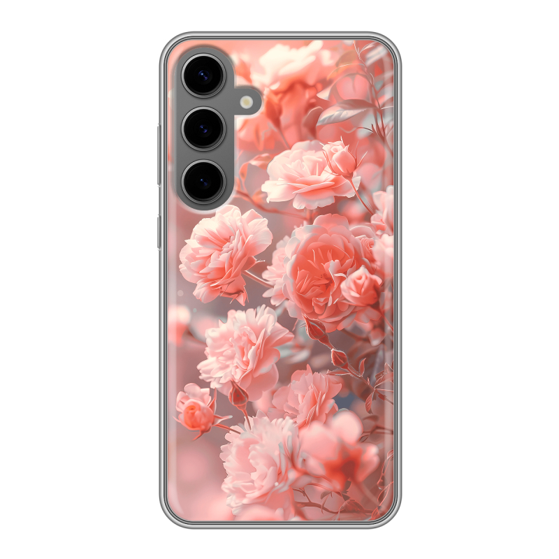 Силиконовый чехол на Samsung Galaxy S24 Plus с принтом Розы цветы Силиконовый чехол на Samsung Galaxy S24 Plus с принтом Розы цветы
