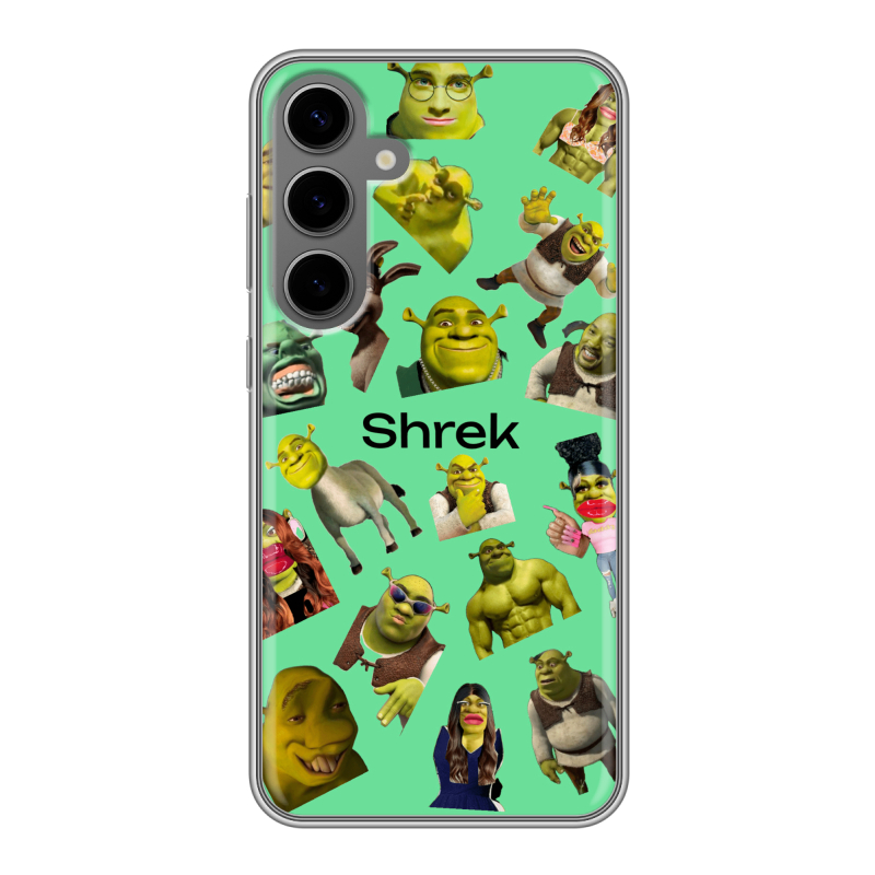 Силиконовый чехол на Samsung Galaxy S24 Plus с принтом Шрек Shrek Силиконовый чехол на Samsung Galaxy S24 Plus с принтом Шрек Shrek