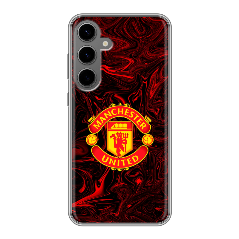 Силиконовый чехол на Samsung Galaxy S24 Plus с принтом Manchester United Силиконовый чехол на Samsung Galaxy S24 Plus с принтом Manchester United