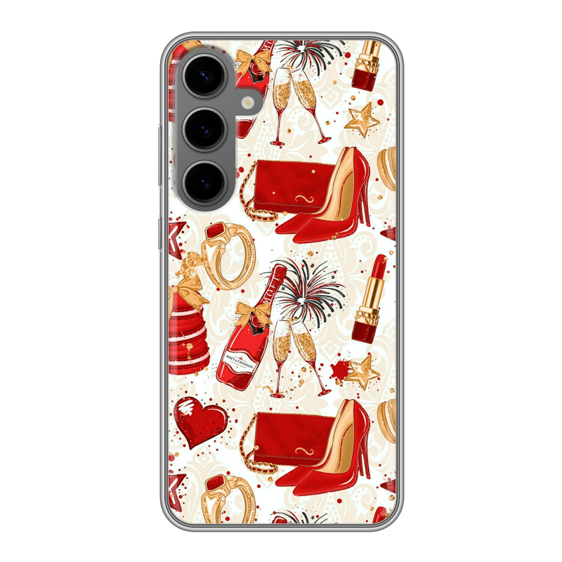 Силиконовый чехол на Samsung Galaxy S24 Plus с принтом Новый год Силиконовый чехол на Samsung Galaxy S24 Plus с принтом Новый год