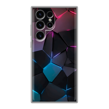 Силиконовый чехол на Samsung Galaxy S24 Ultra с принтом Геометрия неона Силиконовый чехол на Samsung Galaxy S24 Ultra с принтом Геометрия неона