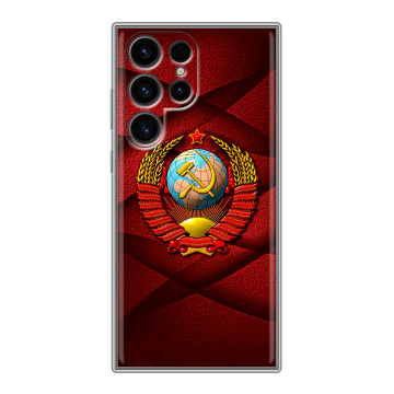 Силиконовый чехол на Samsung Galaxy S24 Ultra с принтом Герб СССР Силиконовый чехол на Samsung Galaxy S24 Ultra с принтом Герб СССР