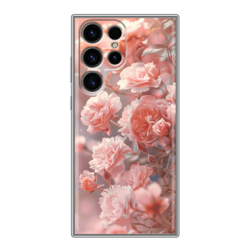 Силиконовый чехол на Samsung Galaxy S24 Ultra с принтом Розовые розы Силиконовый чехол на Samsung Galaxy S24 Ultra с принтом Розовые розы