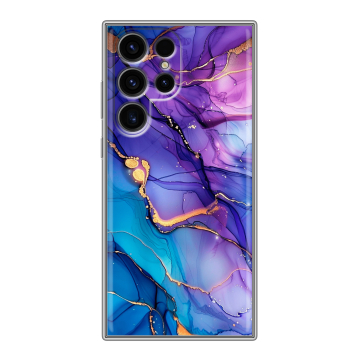Силиконовый чехол на Samsung Galaxy S24 Ultra с принтом синий мрамор Силиконовый чехол на Samsung Galaxy S24 Ultra с принтом синий мрамор