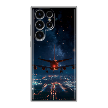 Силиконовый чехол на Samsung Galaxy S24 Ultra с принтом самолет Силиконовый чехол на Samsung Galaxy S24 Ultra с принтом самолет