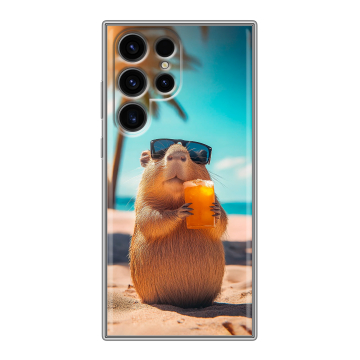 Силиконовый чехол на Samsung Galaxy S24 Ultra с принтом Капибара Силиконовый чехол на Samsung Galaxy S24 Ultra с принтом Капибара