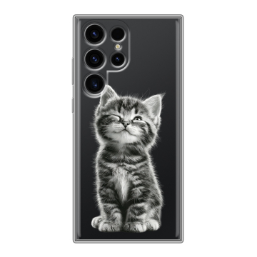 Силиконовый чехол на Samsung Galaxy S24 Ultra с принтом Котенок Силиконовый чехол на Samsung Galaxy S24 Ultra с принтом Котенок