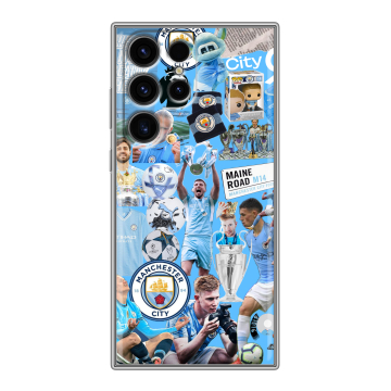Силиконовый чехол на Samsung Galaxy S24 Ultra с принтом Man City Манчестер Сити