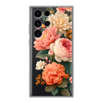Силиконовый чехол на Samsung Galaxy S24 Ultra с принтом цветы