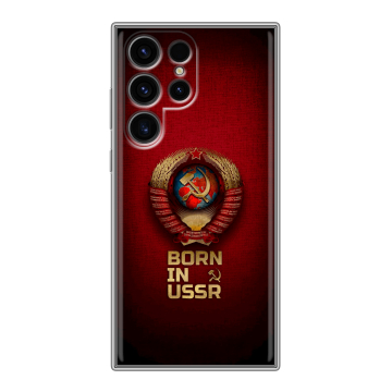 Силиконовый чехол на Samsung Galaxy S24 Ultra с принтом Флаг Герб СССР