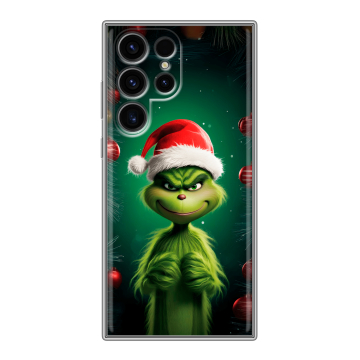 Силиконовый чехол на Samsung Galaxy S24 Ultra с принтом Гринч Новый год Рождество